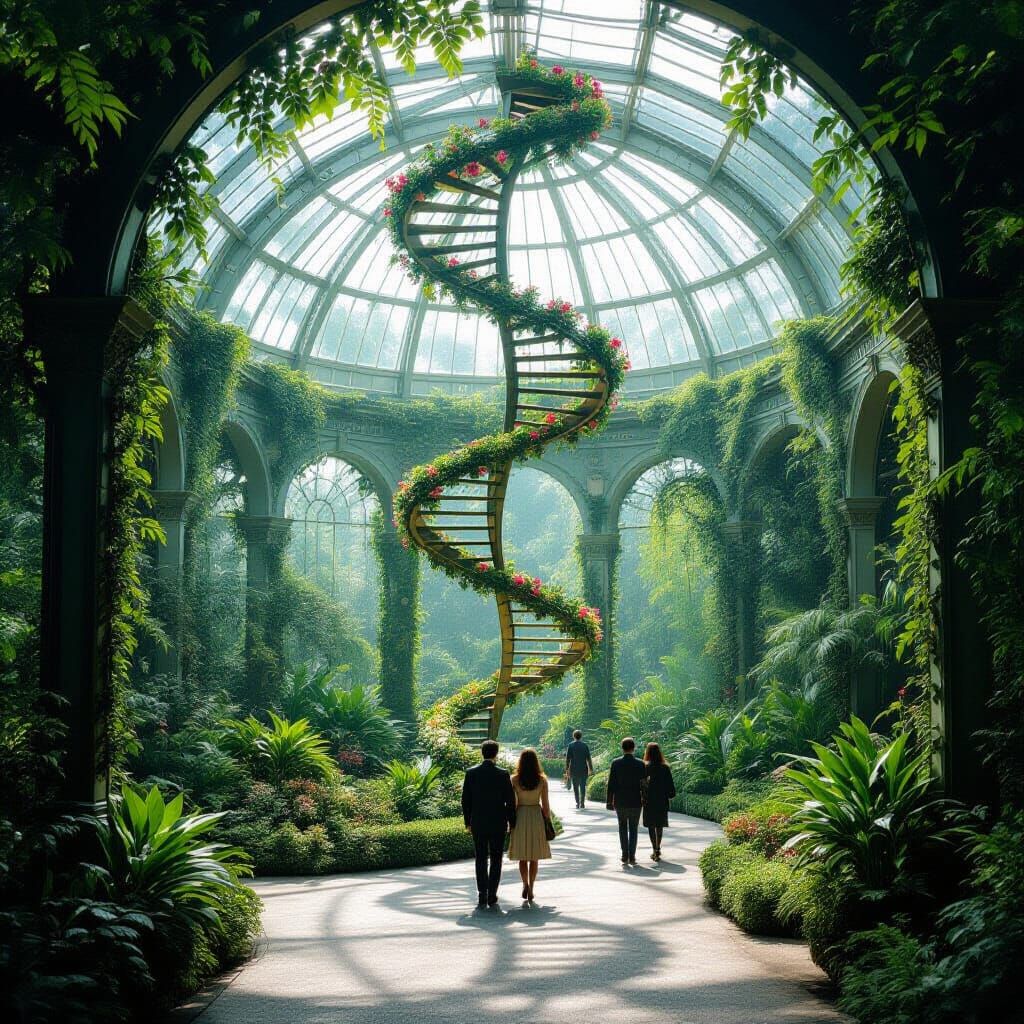 Ethereal Inverted Helix Garden Cinematic Still