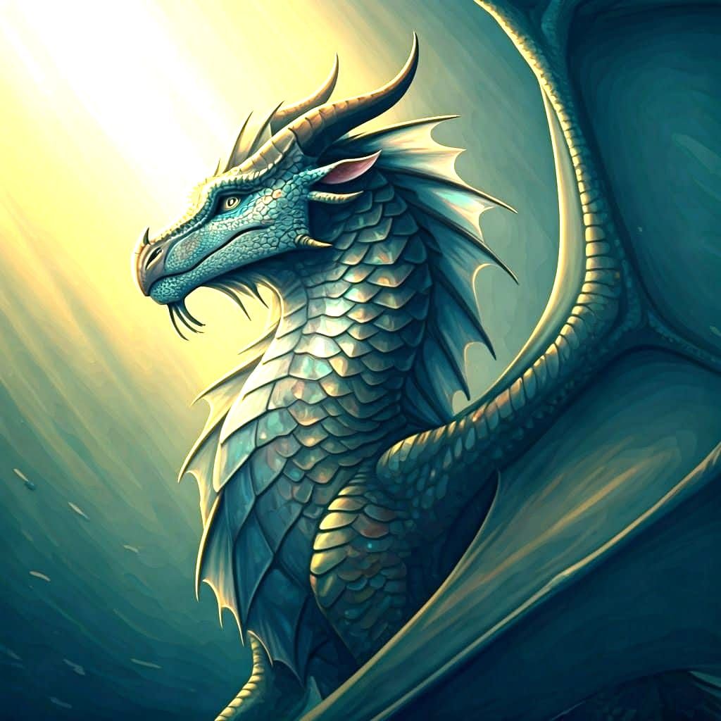 Majestic Seawing Dragon in Mythic Realism Style