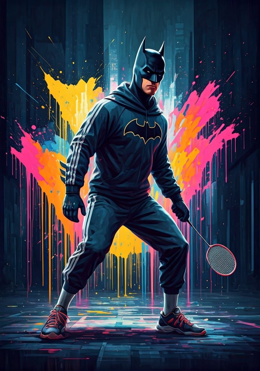 Batman plays Badminton