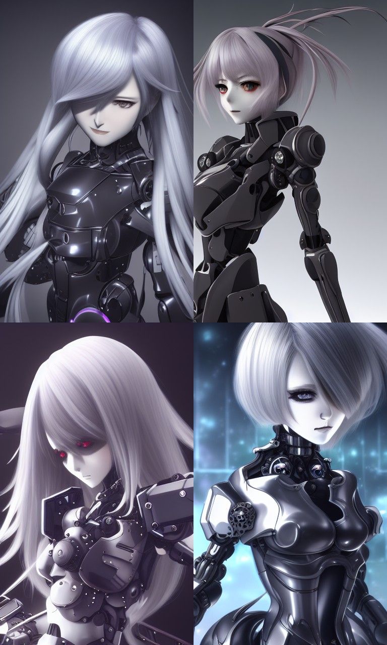 Gothic Anime Mecha Girl with Intricate Details