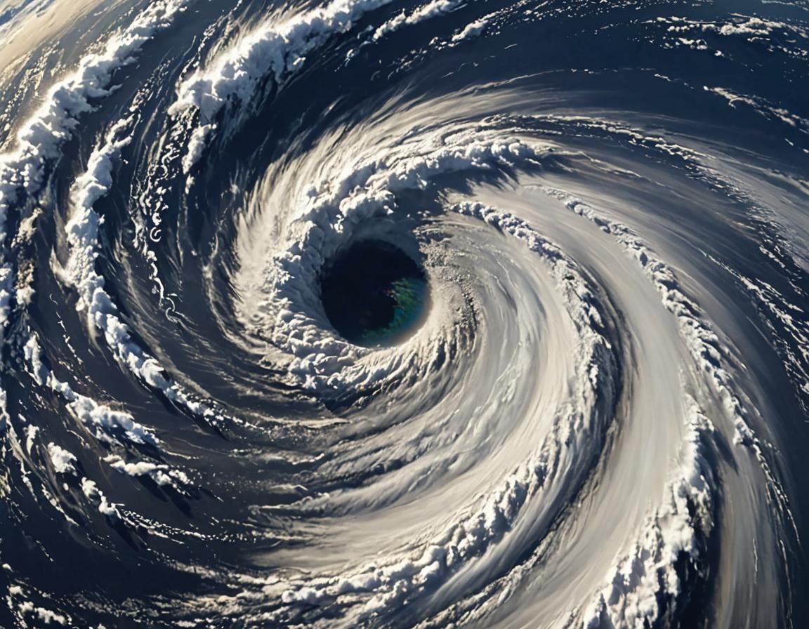 Dramatic Satellite View of a Typhoon Over Earth