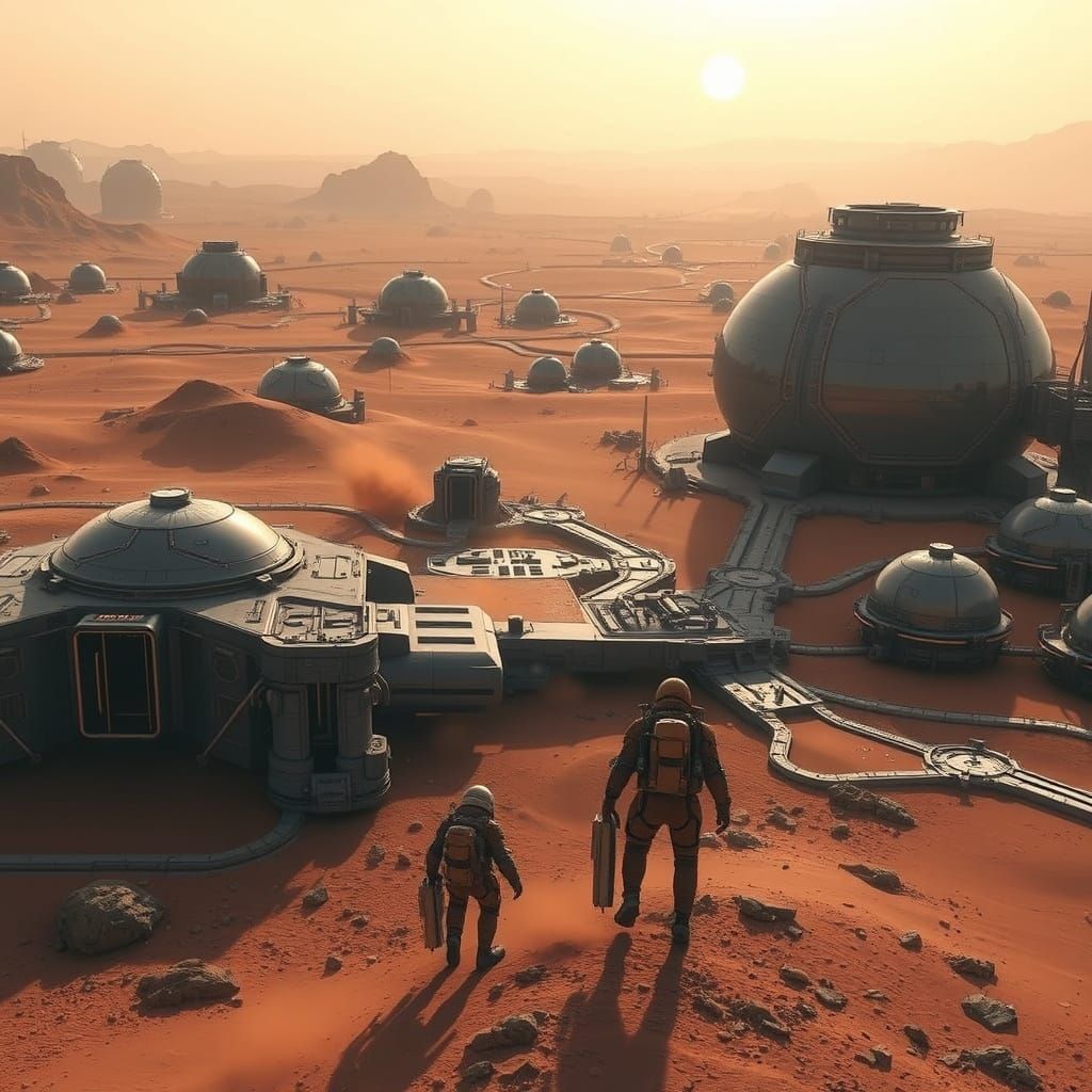 Mars Habitation Base Unveiled in Rust-Red Terrain