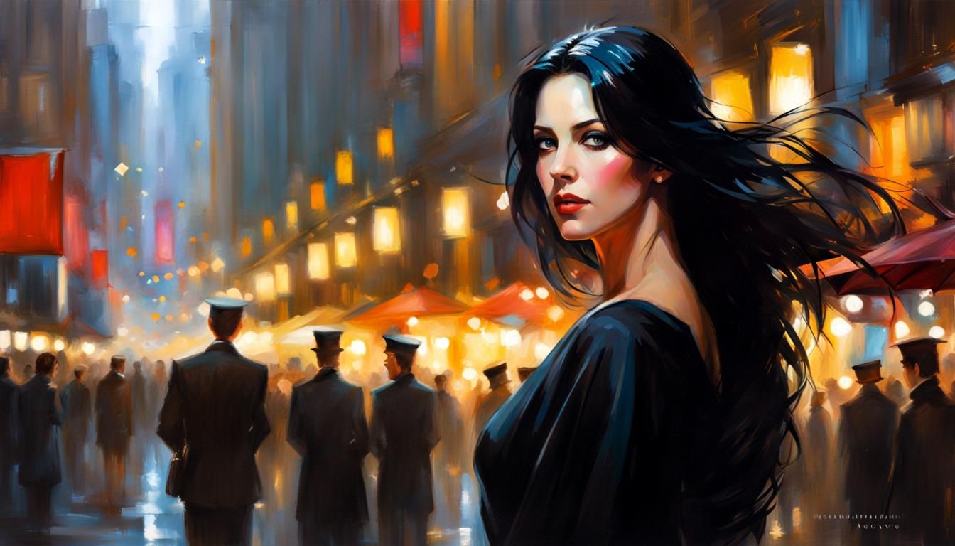 Young Woman Portrait in Oil Painting Style