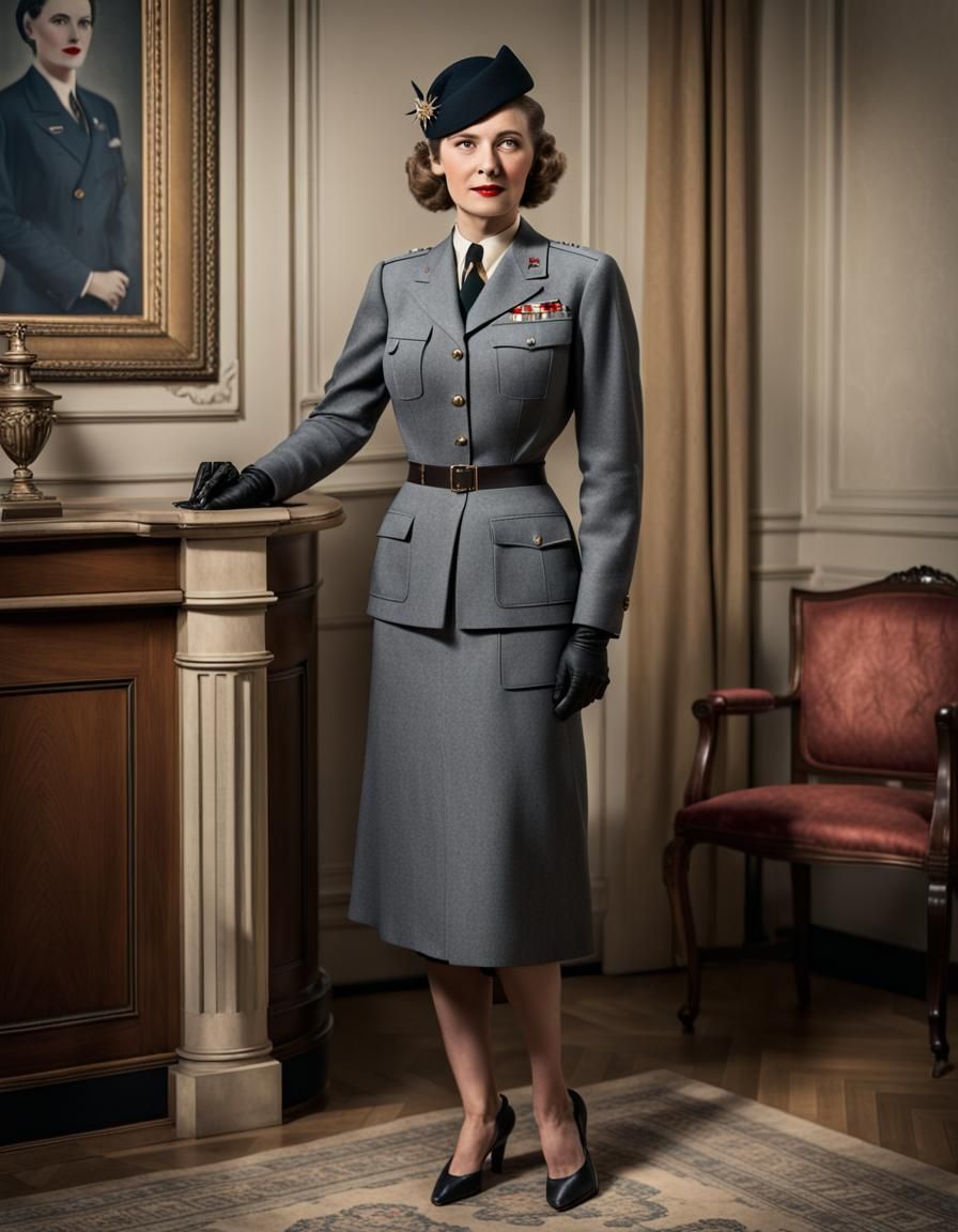 Elegant Female Spy in 1940s Portrait