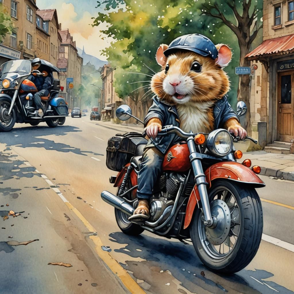 A hamster roadtriping