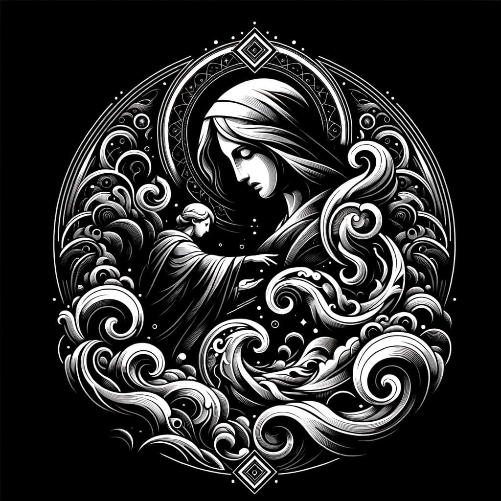 Abstract Vector Art with Black Background