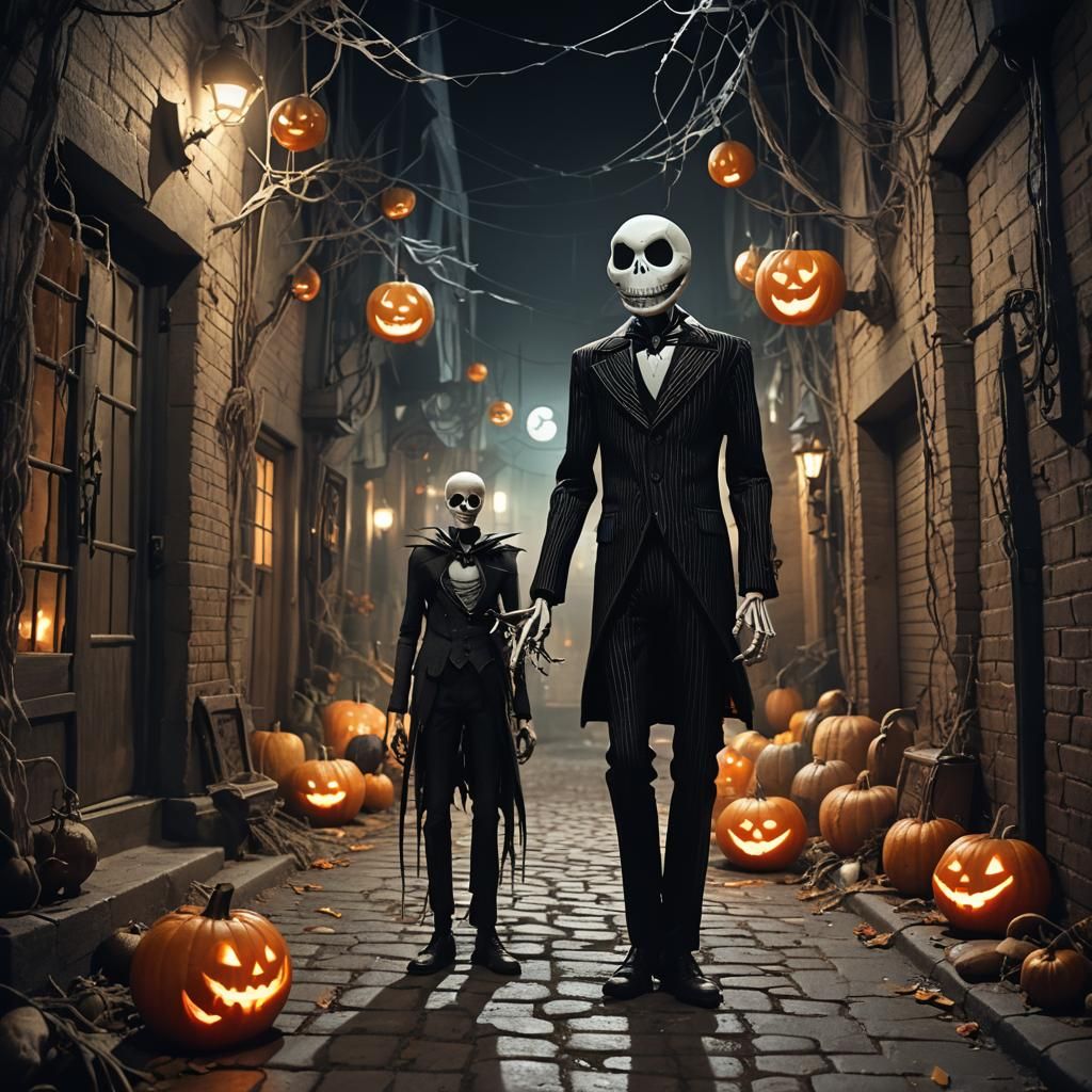 Jack Skellington in Halloween Town: Gothic Film Still