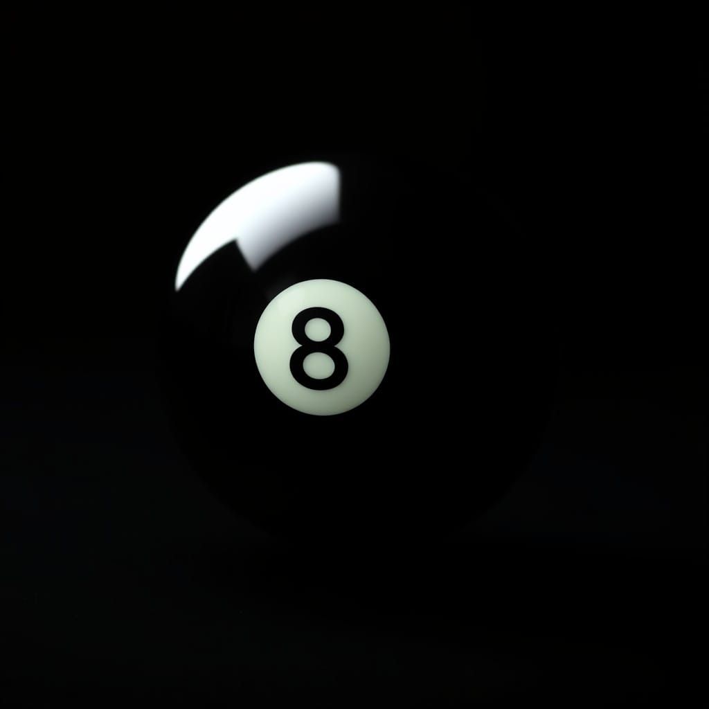 Luxurious Black Billiards Ball in Ultra-Realistic Hype Art