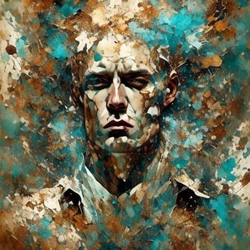 Vibrant Pisces Symbol in Mixed Media