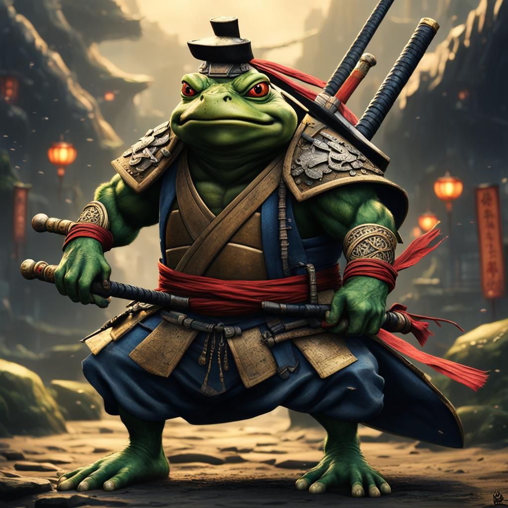Samurai Frog in Ninja Turtle Style