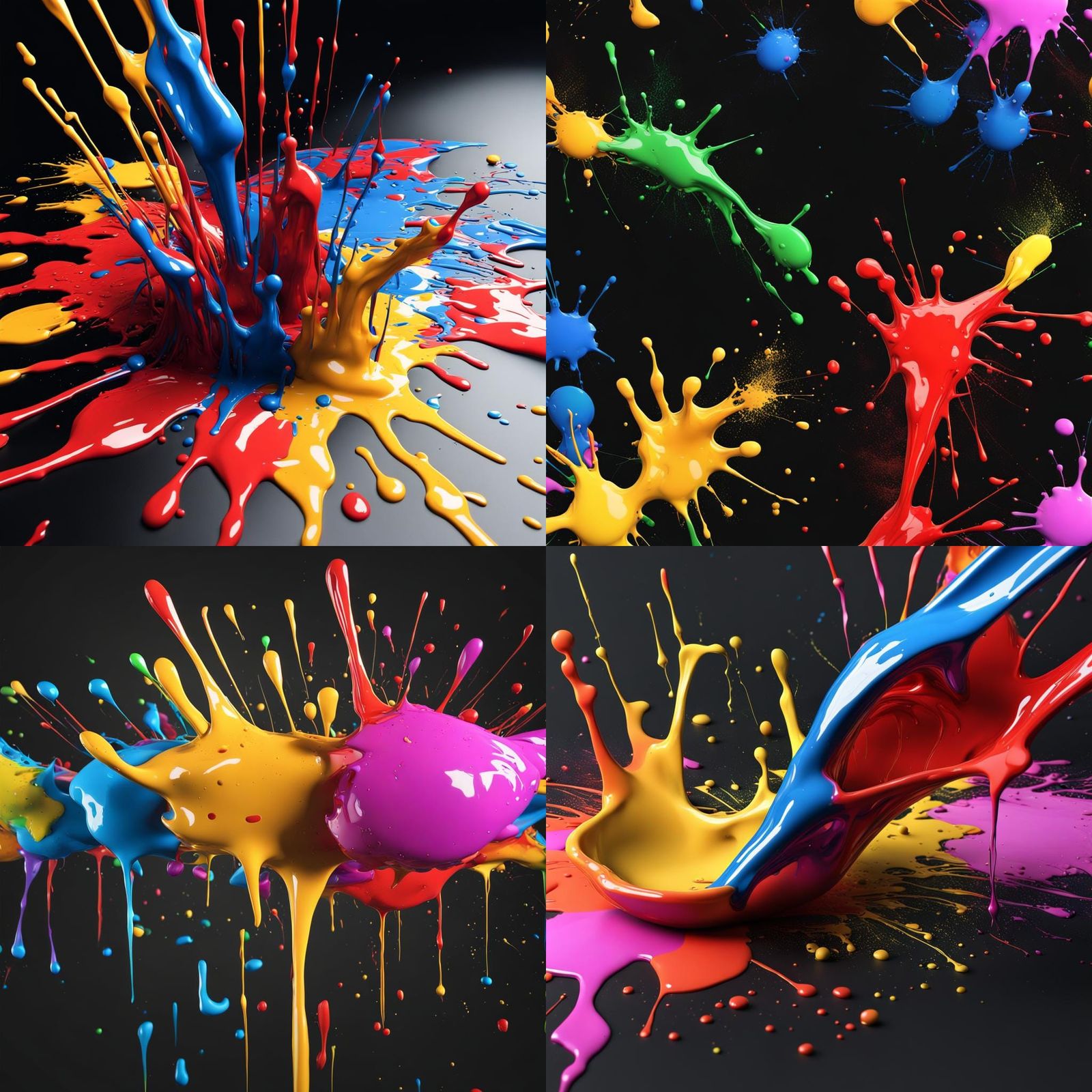 Italy Map in Colorful Paint Splatters