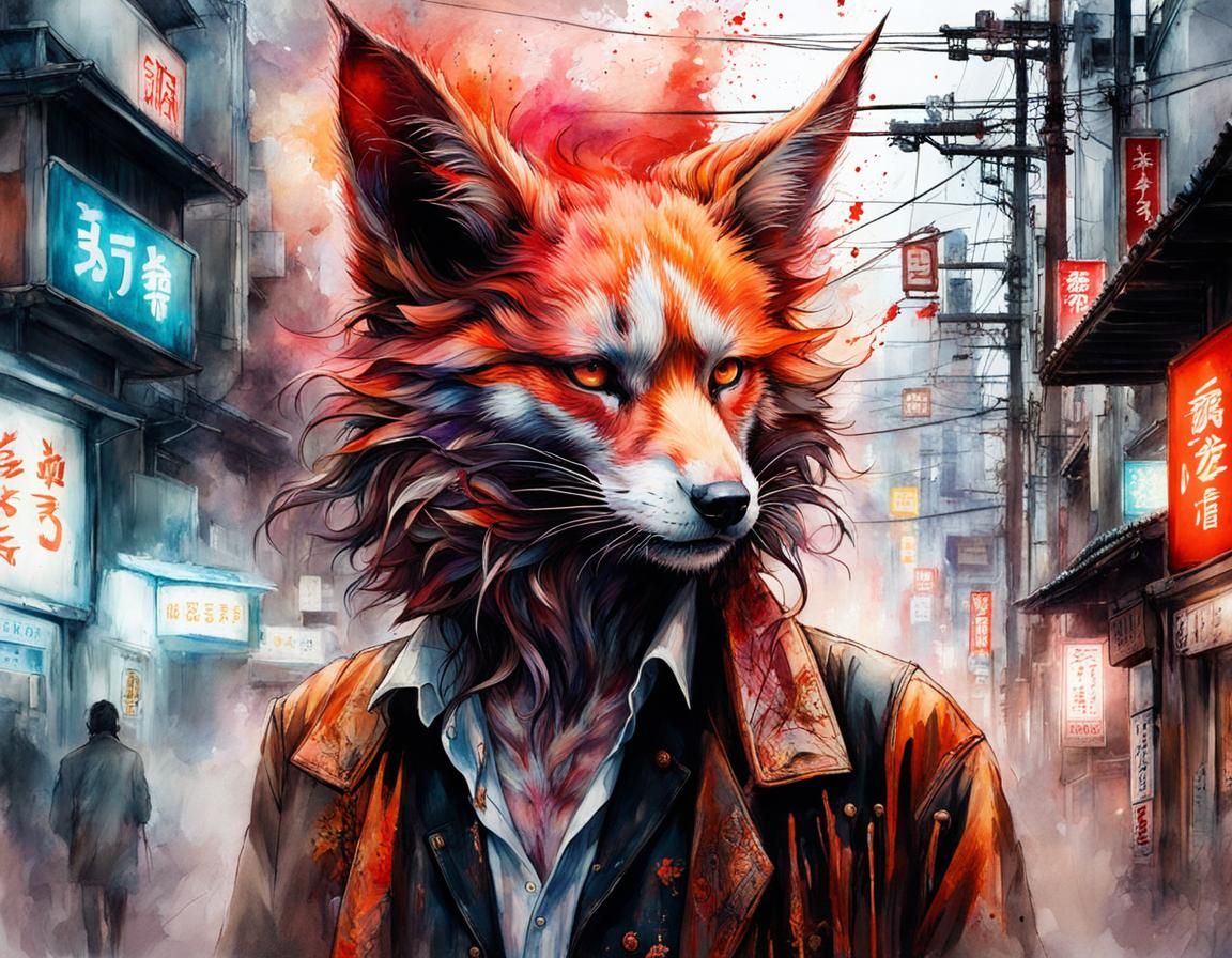 Macabre Cronenberg Monster in Neon Tokyo Art Style