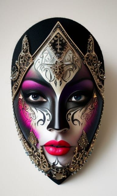 Princess with Masquerade Mask in Watercolour