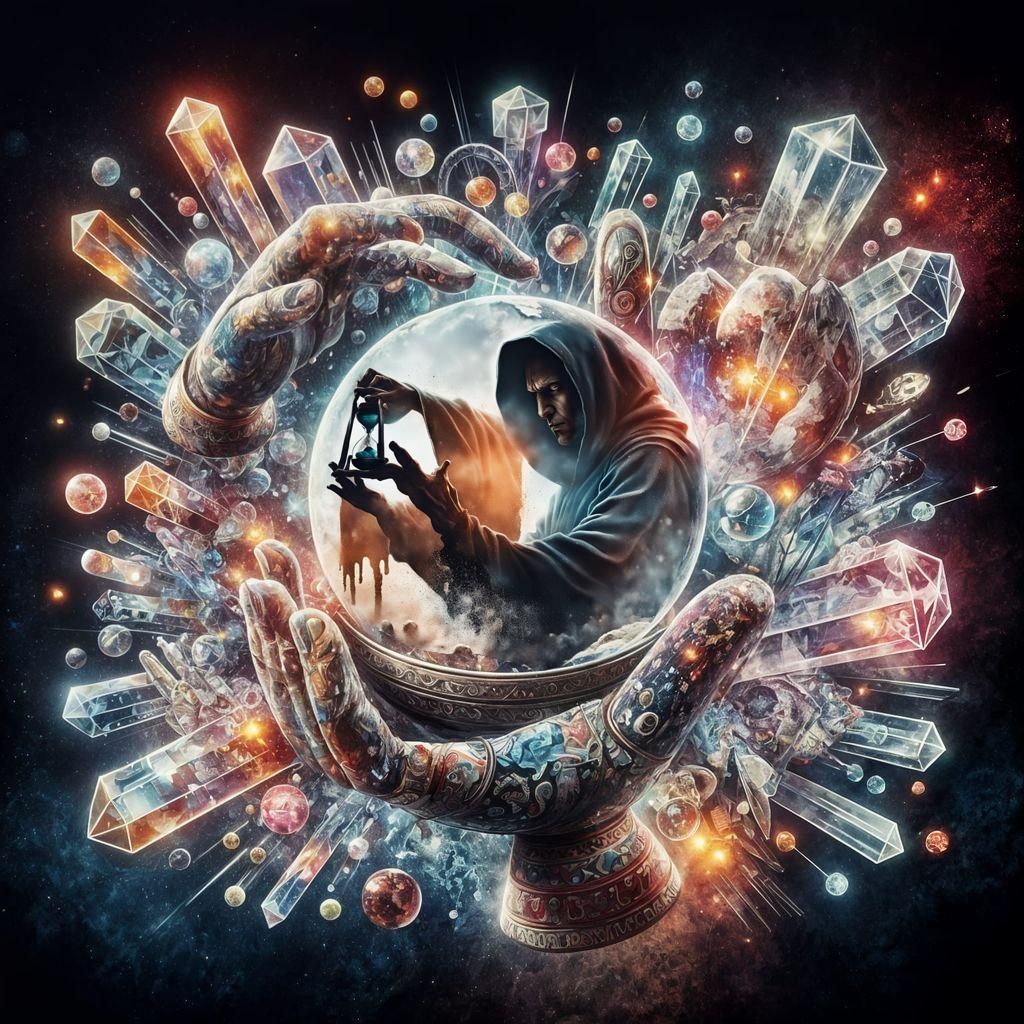 Dark Fantasy: Hooded Figure with Hourglass