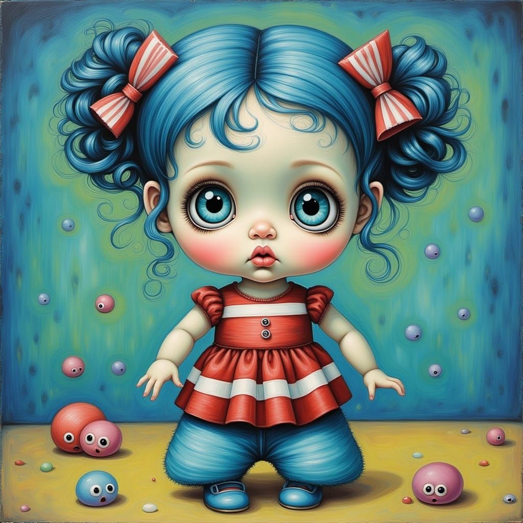 Whimsical Toddler in Vibrant Chalk Art