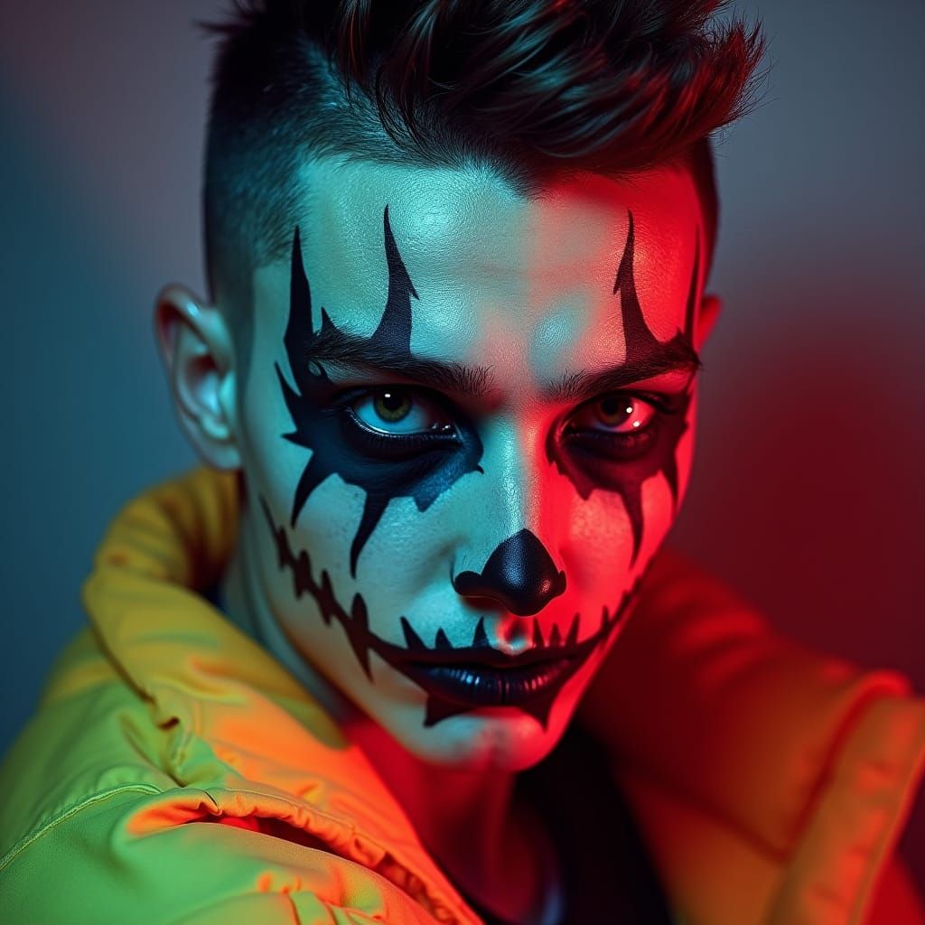 Werewolf Facepaint: High-Fashion Polaroid Portrait