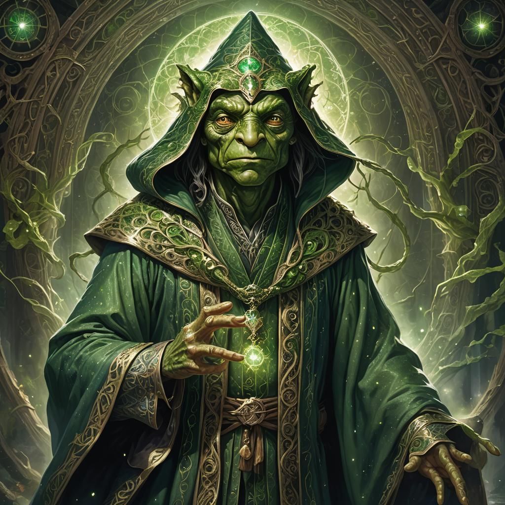 Enchanting Half-Frog Wizard Emanates Mysterious Aura