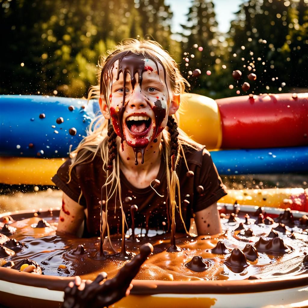 Chocolate Pool at Summer Camp