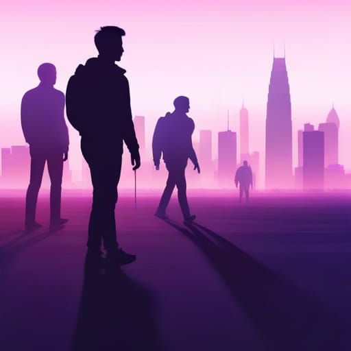 City Shadows at Dawn in Synthwave Style