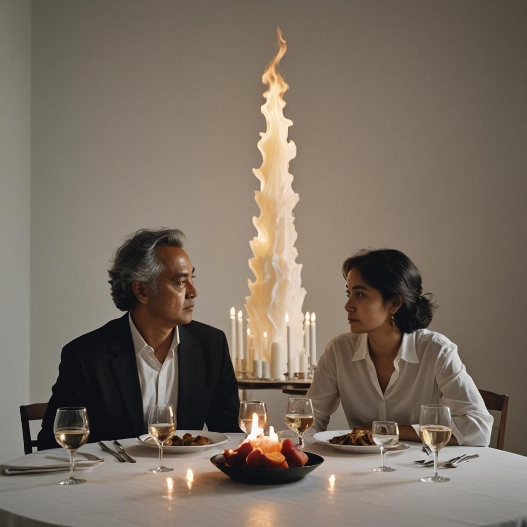 Intimate Candlelit Dinner in Conceptual Style