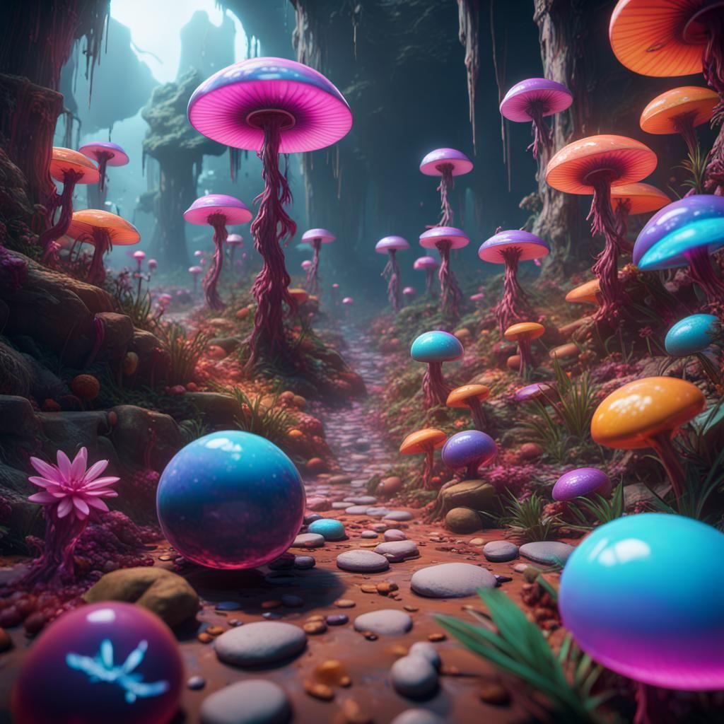 Hallucinogenic Trip: 3D Game Cinematic Landscape