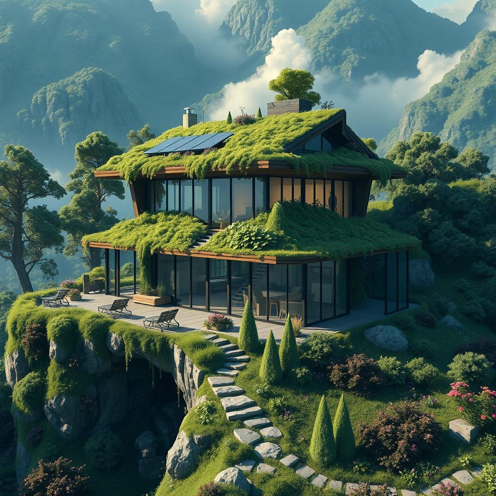 Sustainable Modern Villa Blends into Vibrant Nature