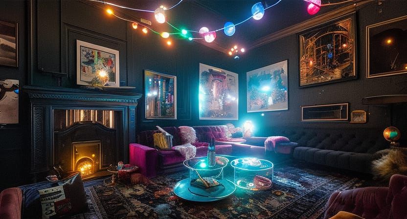 Epic Party Clubhouse Living Room with Fairy Lights