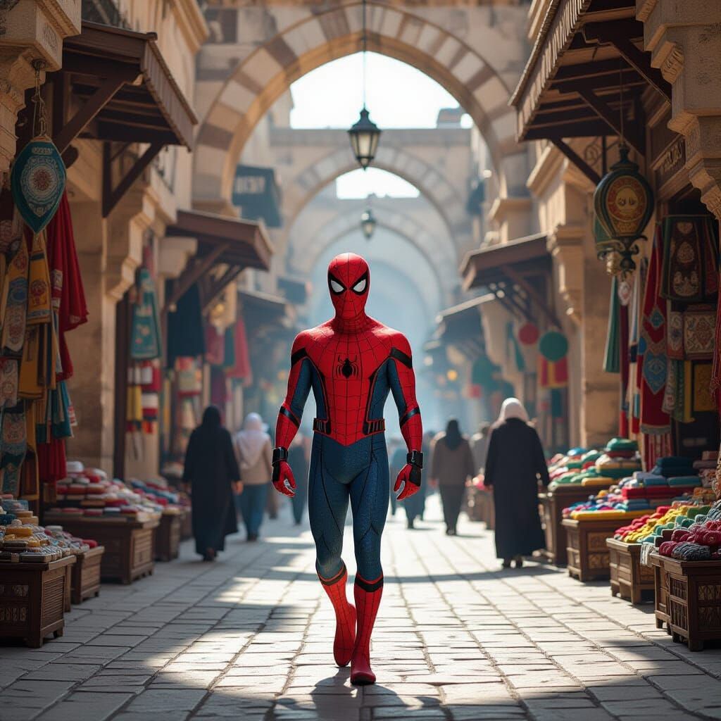 Spider-Man in Damascus Souq: Cinematic Realism