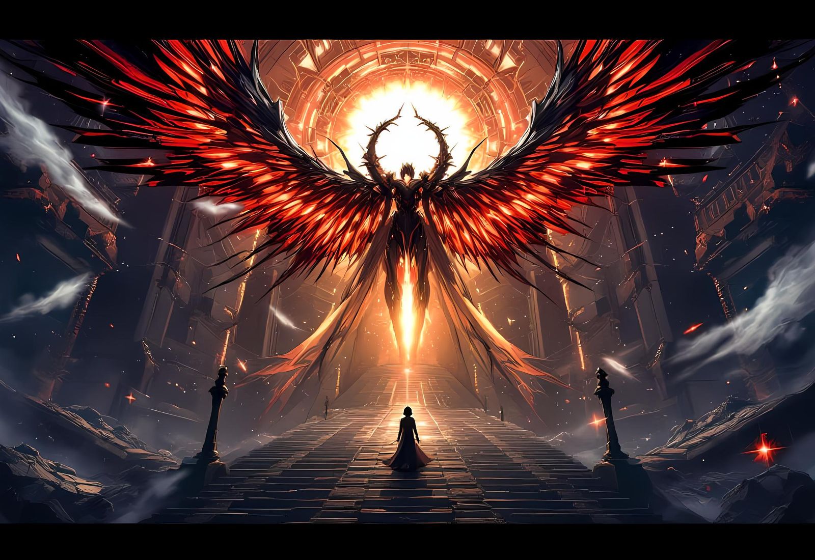 Evangelion-Inspired Epic Composition with Intricate Details