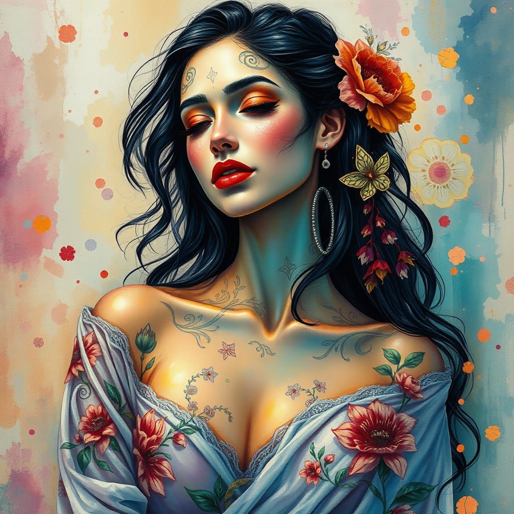 Enchanted Goddess in Iridescent Hues