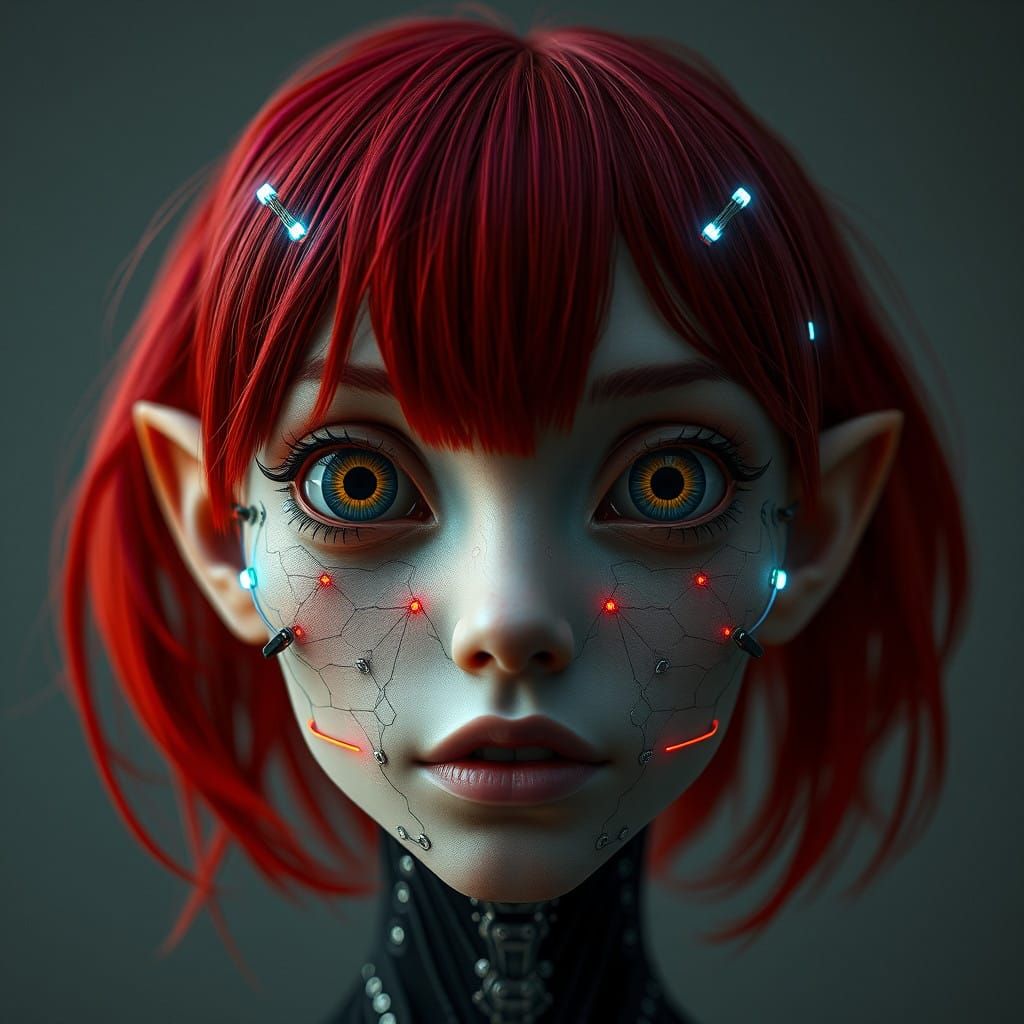 Cyberpunk Posthuman Goddess