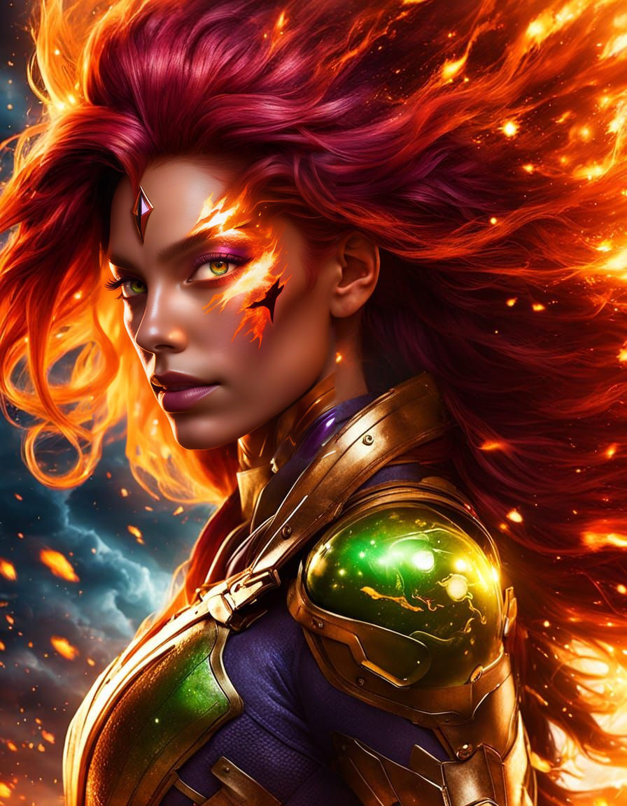 Amber Midthunder as Starfire in Cinematic Style