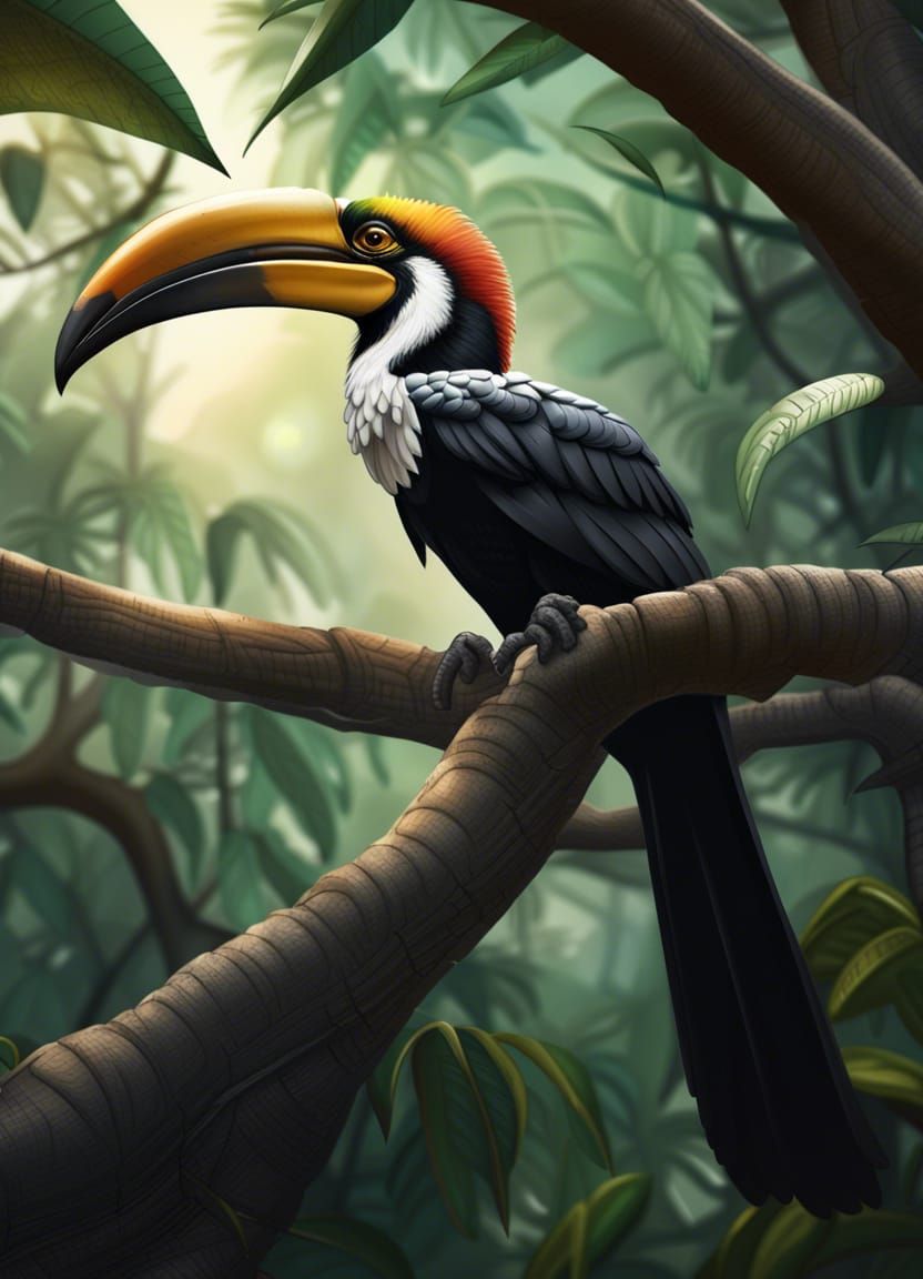 Majestic Guardian: Borneo Hornbill