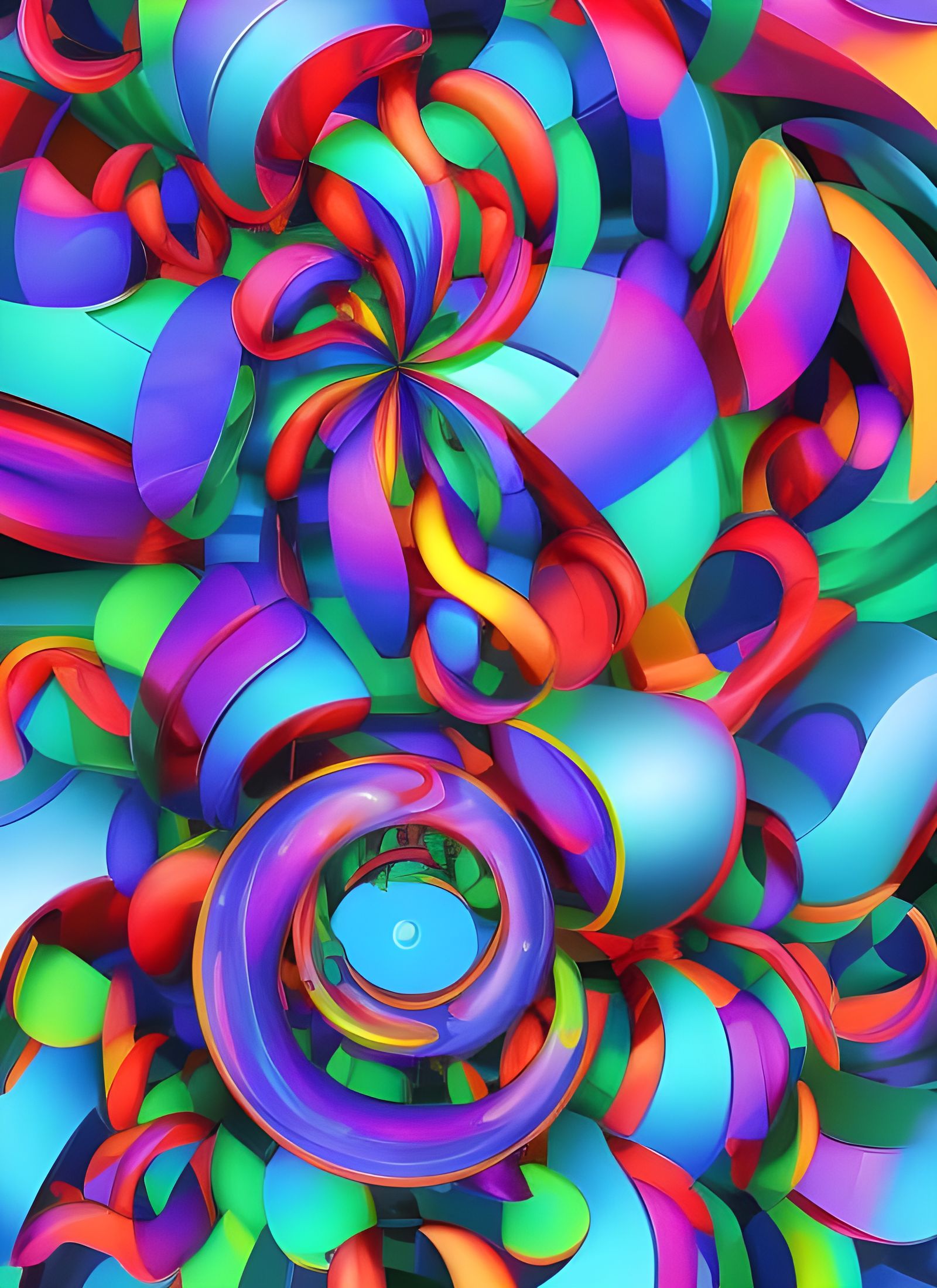 Colorful Optical Art Illusion with Penrose Figure