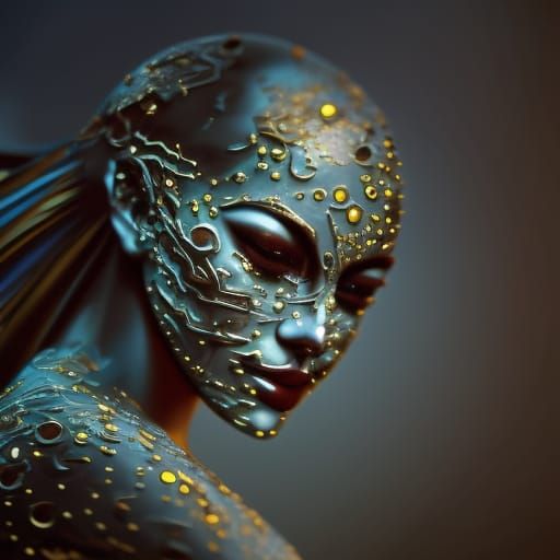 Hyperrealistic Portrait with Abstract Art Background