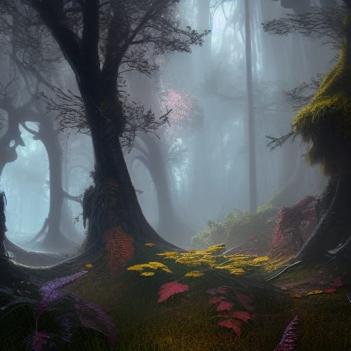 Magical Forest in Detailed Matte Painting