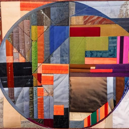 Abstract Fractal Patchwork Quilt in Expressionist Style