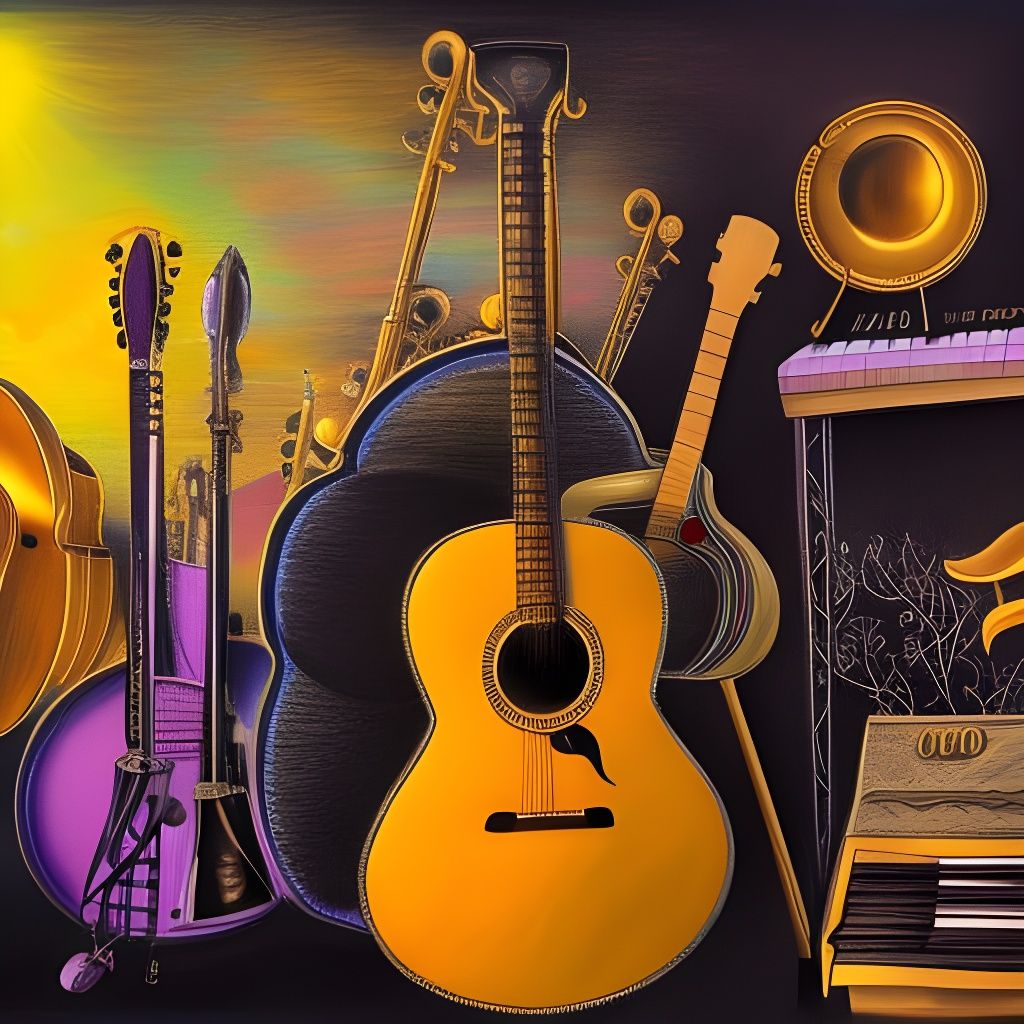 Hyperdetailed Pastel Drawing: Moonlight Reflections on Instr...