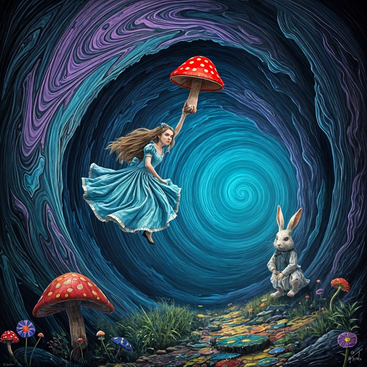 Whimsical Wonderland Scene in Vibrant Colors