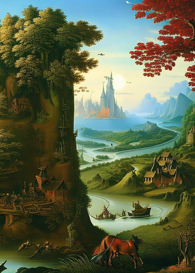 Post-Apocalyptic Landscape Inspired by Bosch and Brueghel