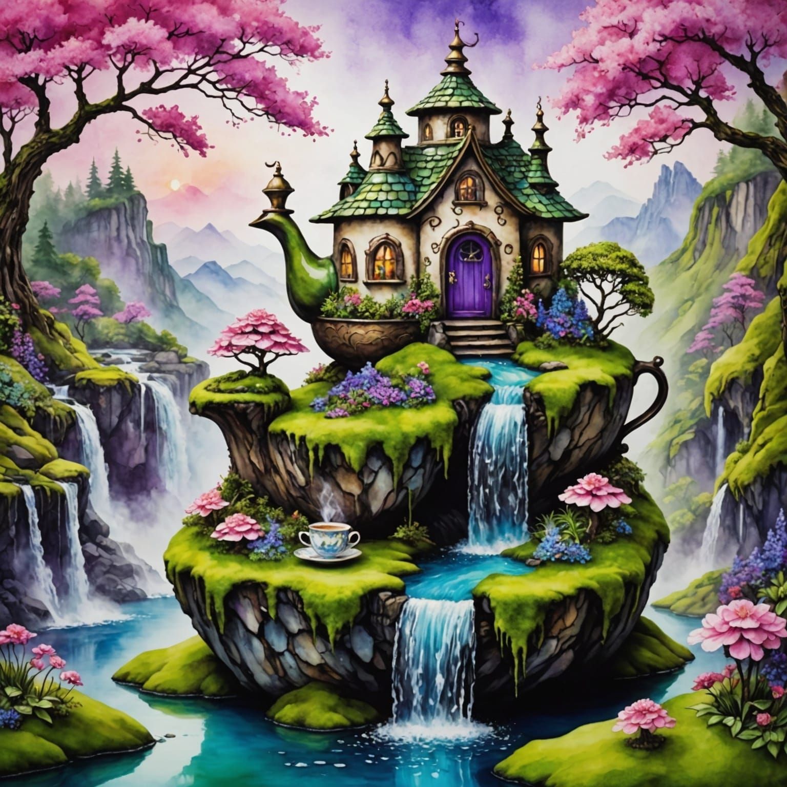 Enchanting Fairy Scene on Teapot House