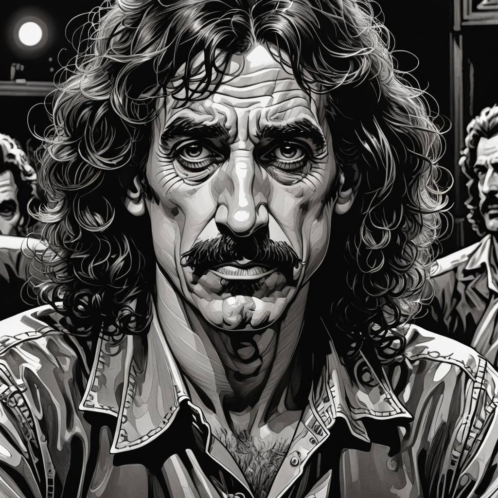 Striking Comic Book Portrait in Black and White