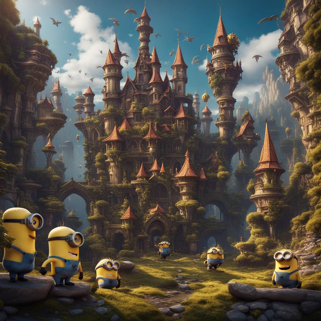 Minions Take Over the World: Detailed Matte Painting