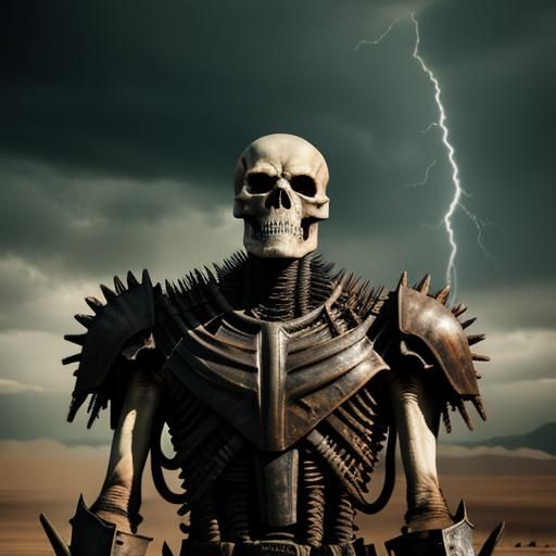 Mad Max: Fury Road Skeleton Mummy in Cinematic Style
