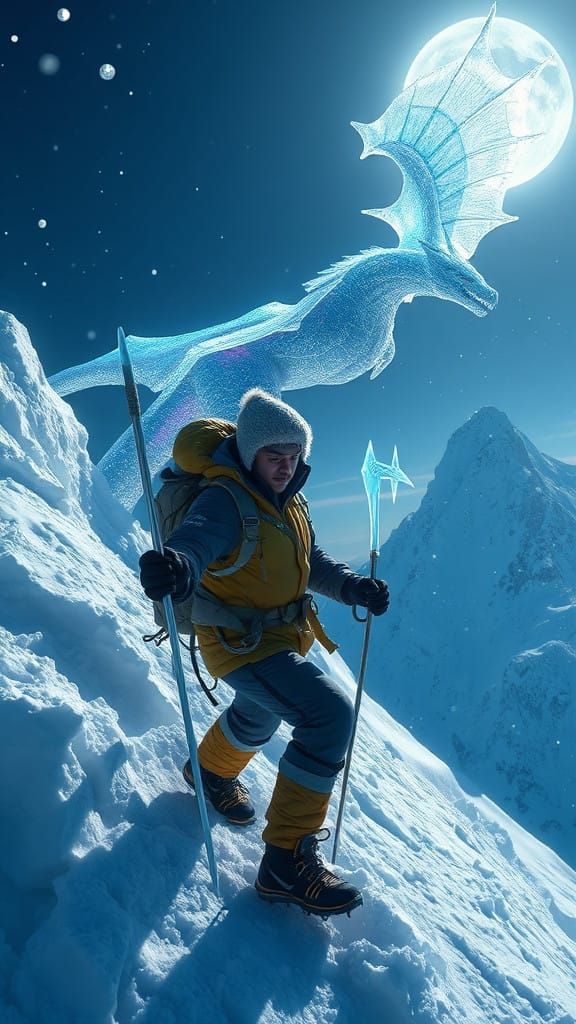 Ethereal Arctic Ascent in Vibrant Colors
