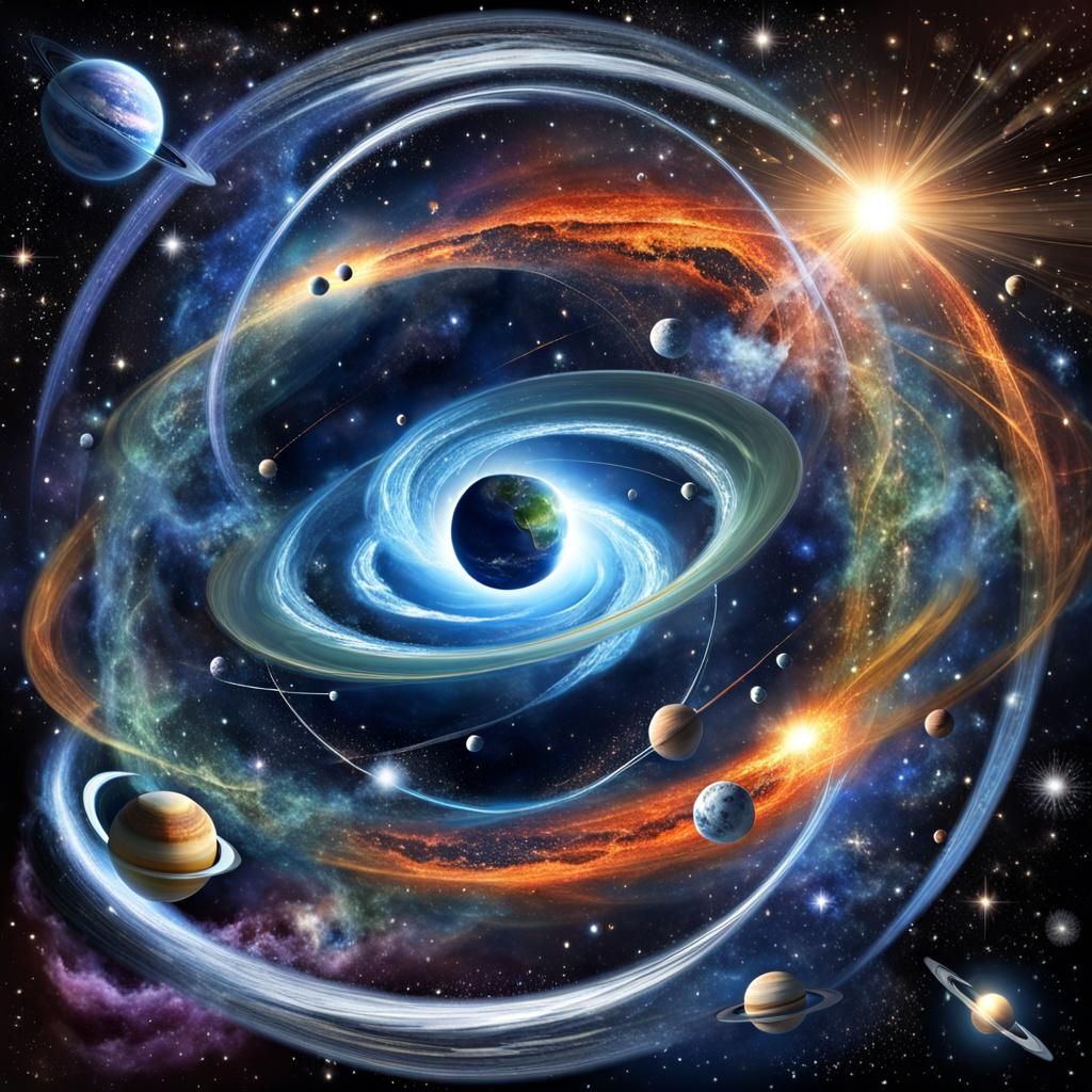 Interconnected Space and Time Visualized by AI