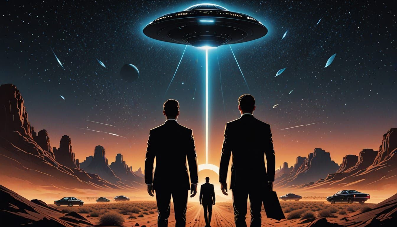MIB Agents Movie Poster: Sci-Fi Portal with UFOs