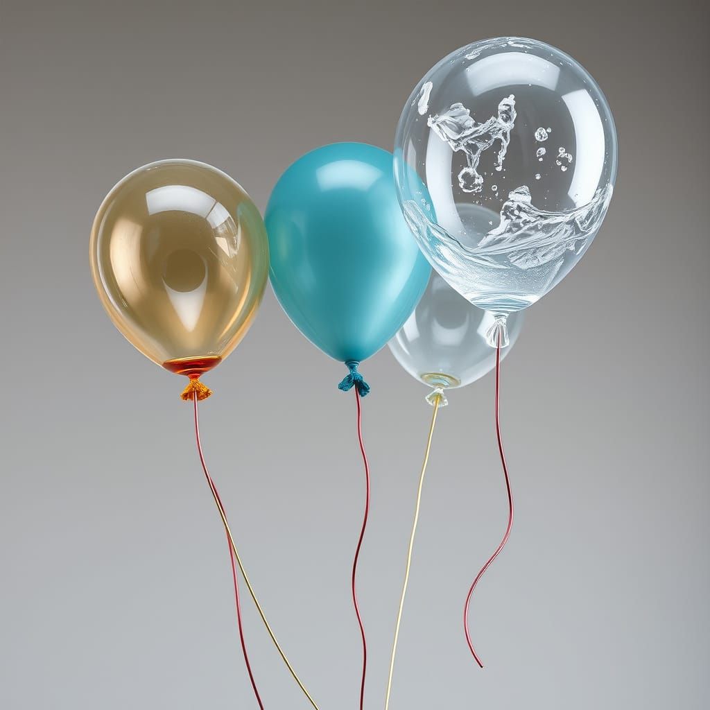 Surreal Balloons Crafted from Glass, Metal, and Water