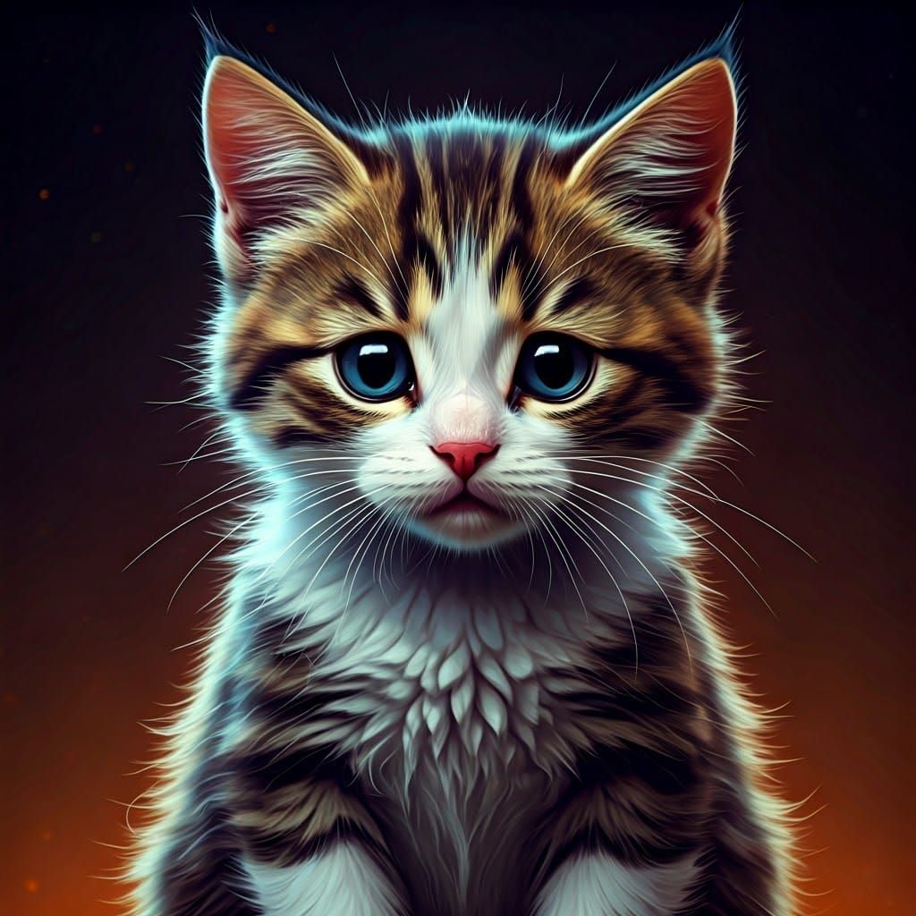 A lost kitten. Looking sad. Hoping someone will take it home