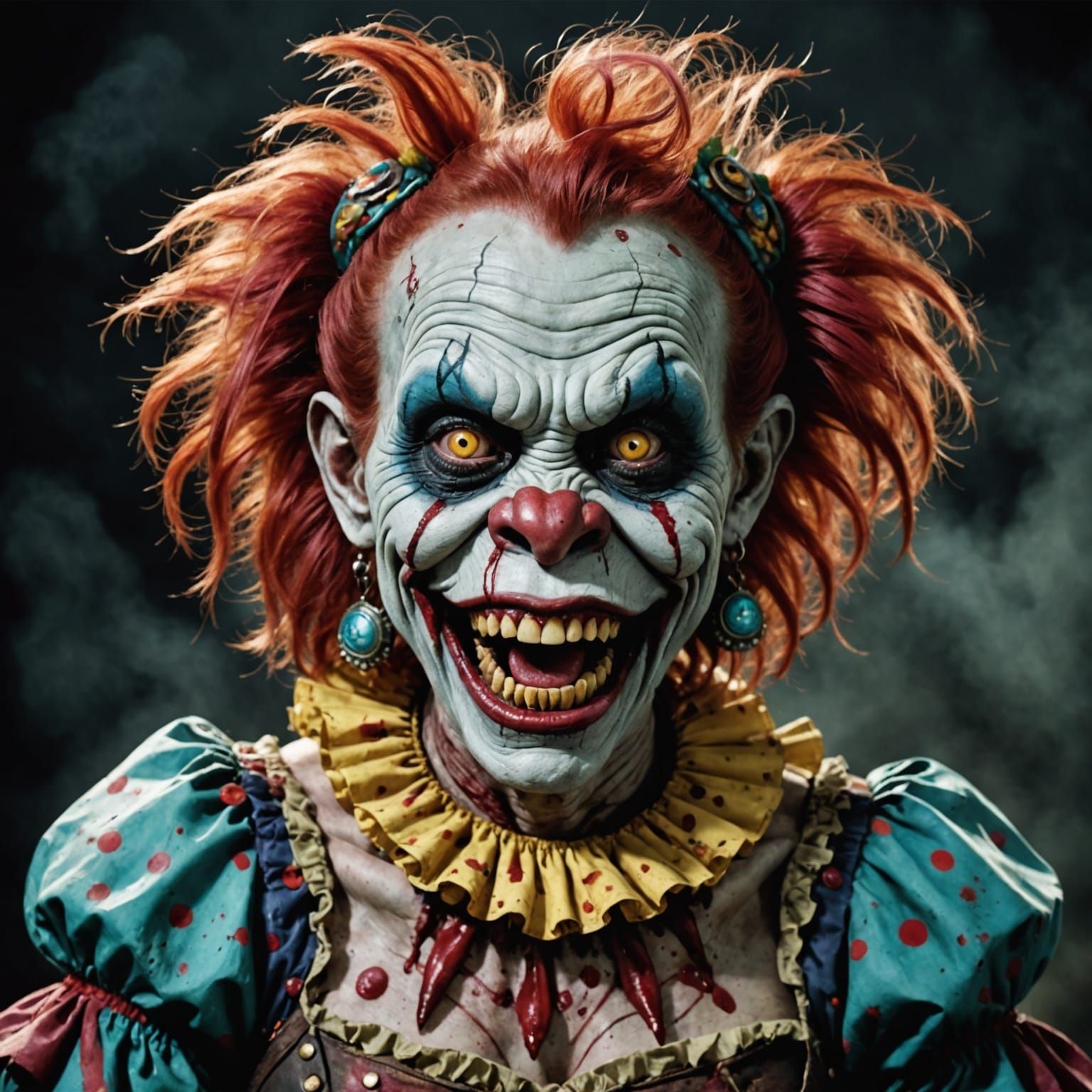 Zombie Monkey Clown: A Grotesque Grinning Monster